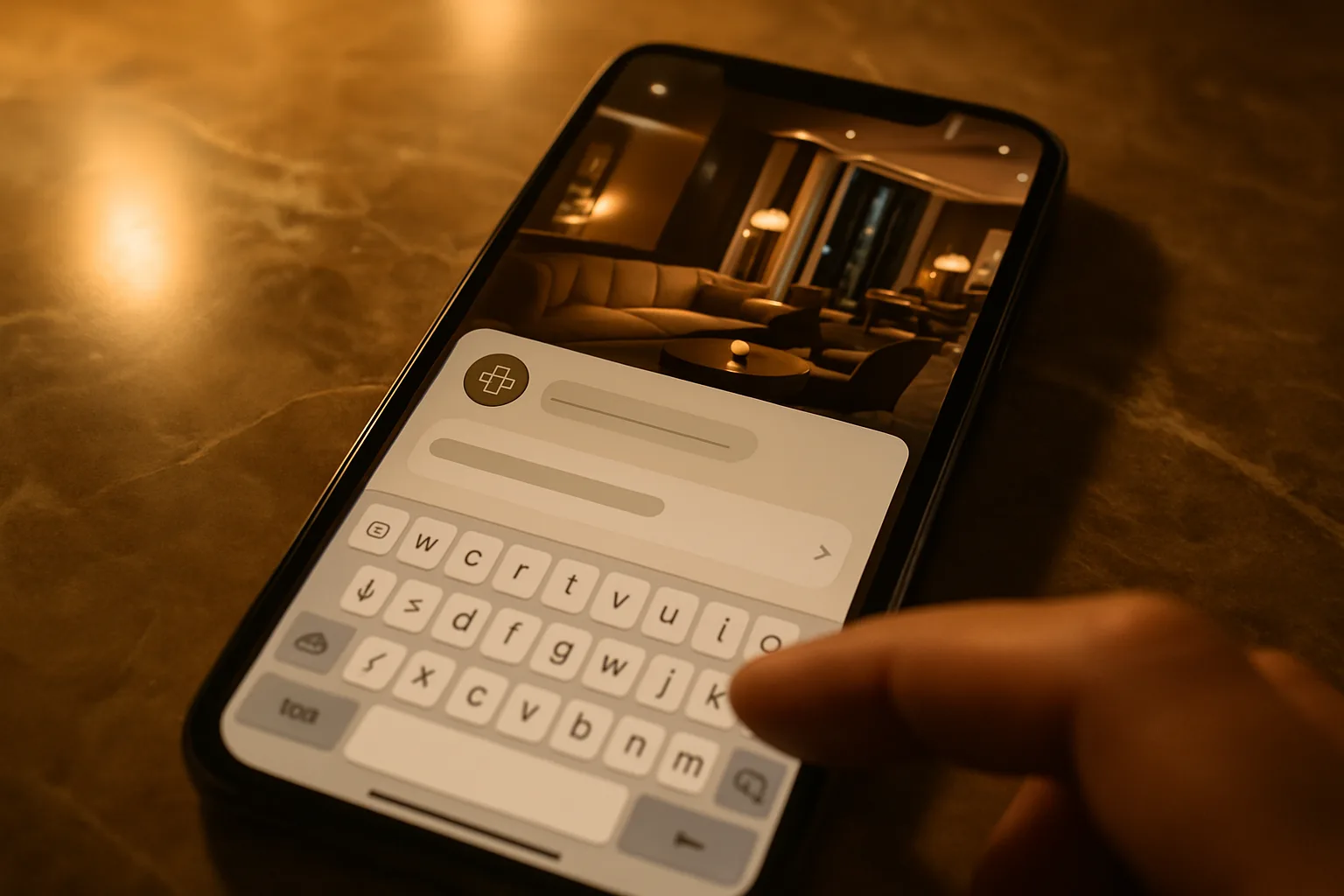 Smartphone che mostra un sito web professionale con consulente AI integrato aperto in chat