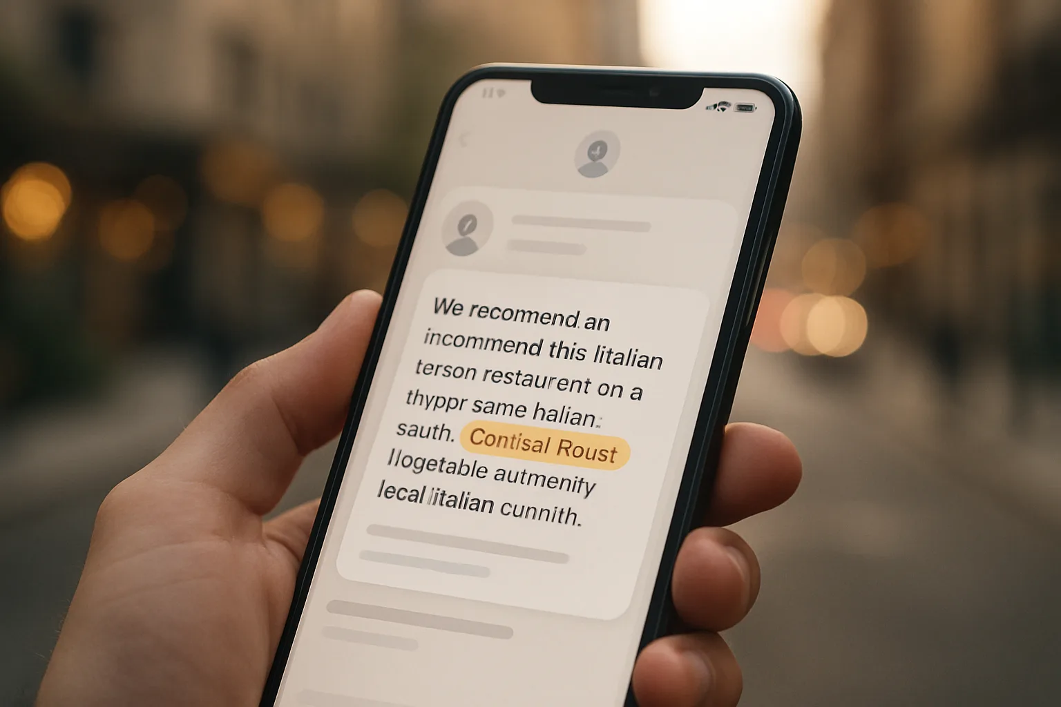 Résultat de recherche IA recommandant une entreprise locale sur smartphone