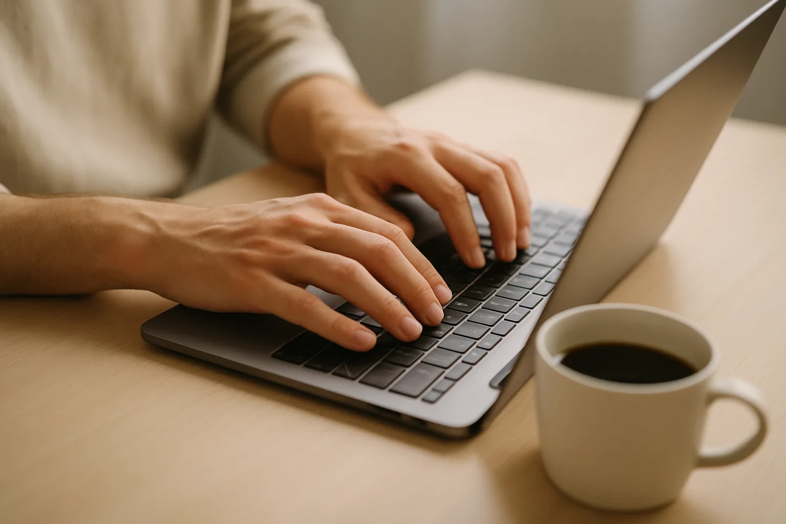 Business owner working on website configuration at a desk
