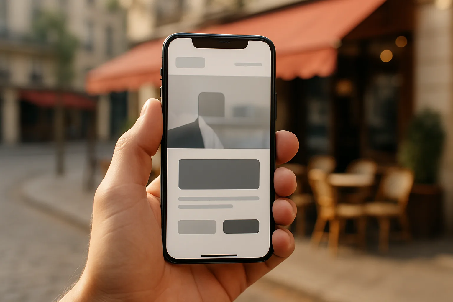 Site internet professionnel affiché sur un smartphone, rapide et lisible sur mobile