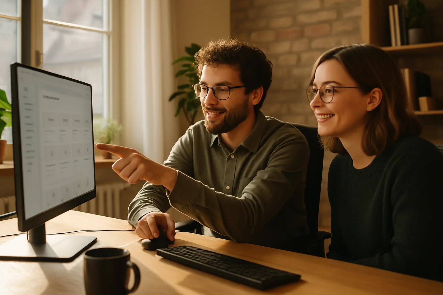 Team nutzt ein KI-Wissenssystem im Büroalltag