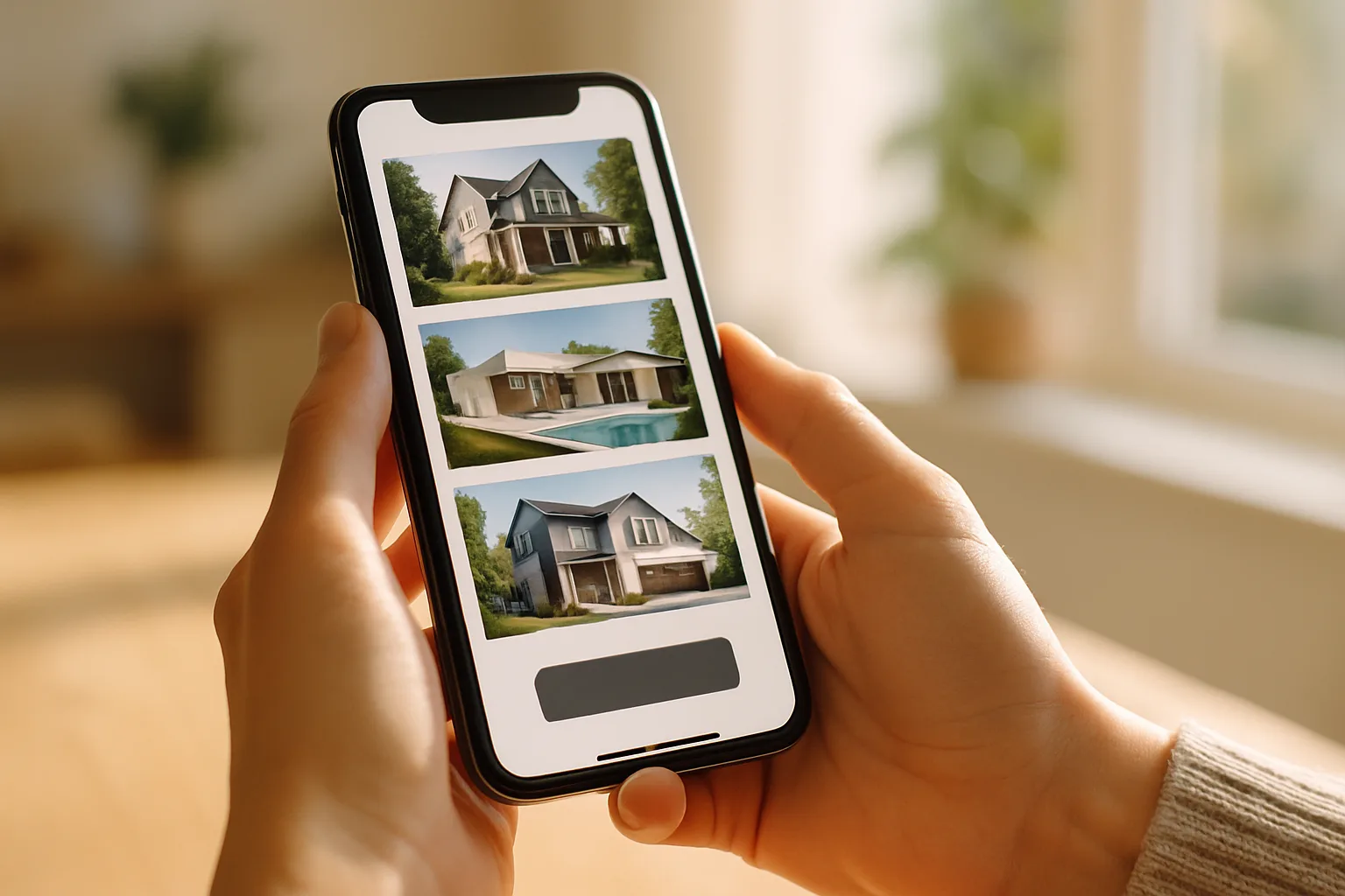 Mobiloptimierte Webseite für Immobilienmakler auf einem Smartphone
