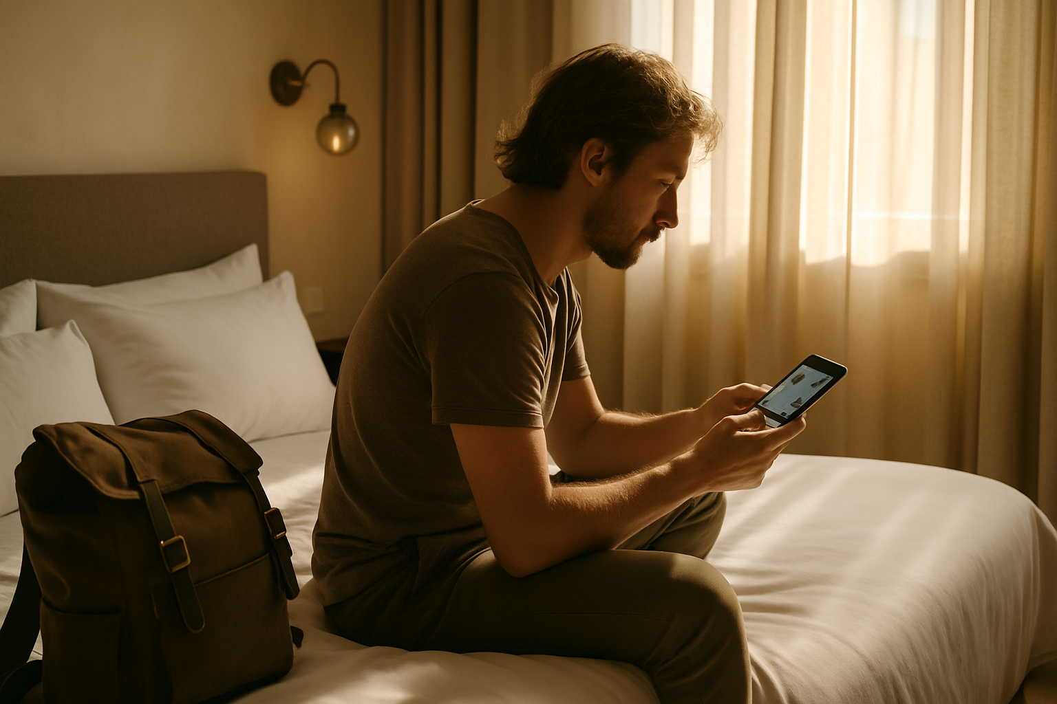 Guest booking a hotel room directly on a mobile phone