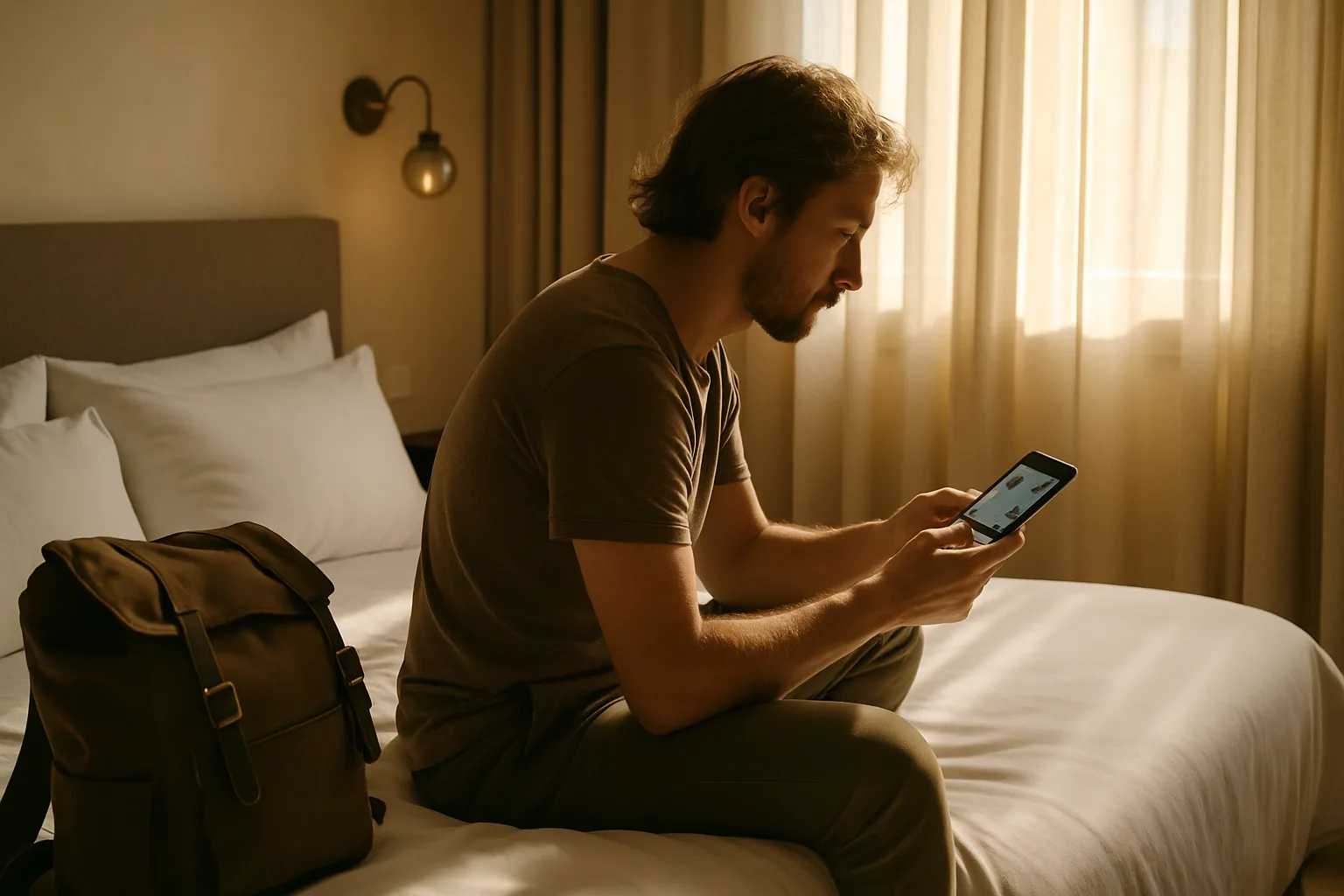 Guest booking a hotel room directly on a mobile phone