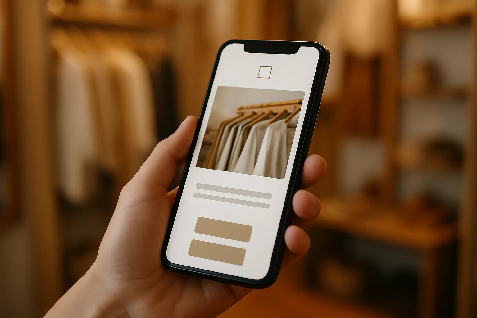 A professional small business website displayed on a mobile phone
