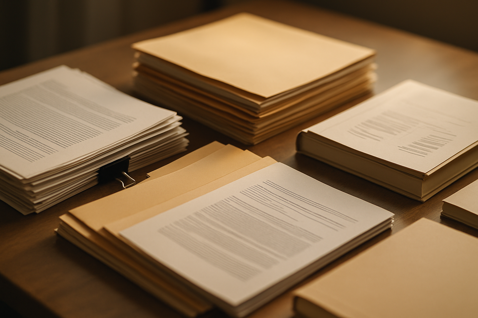 Documents et procédures internes d'entreprise organisés représentant une base de connaissances structurée