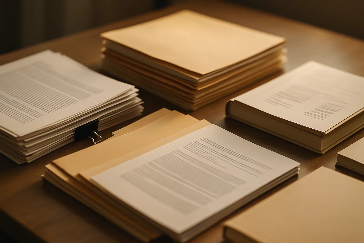 Documents et procédures internes d'entreprise organisés représentant une base de connaissances structurée