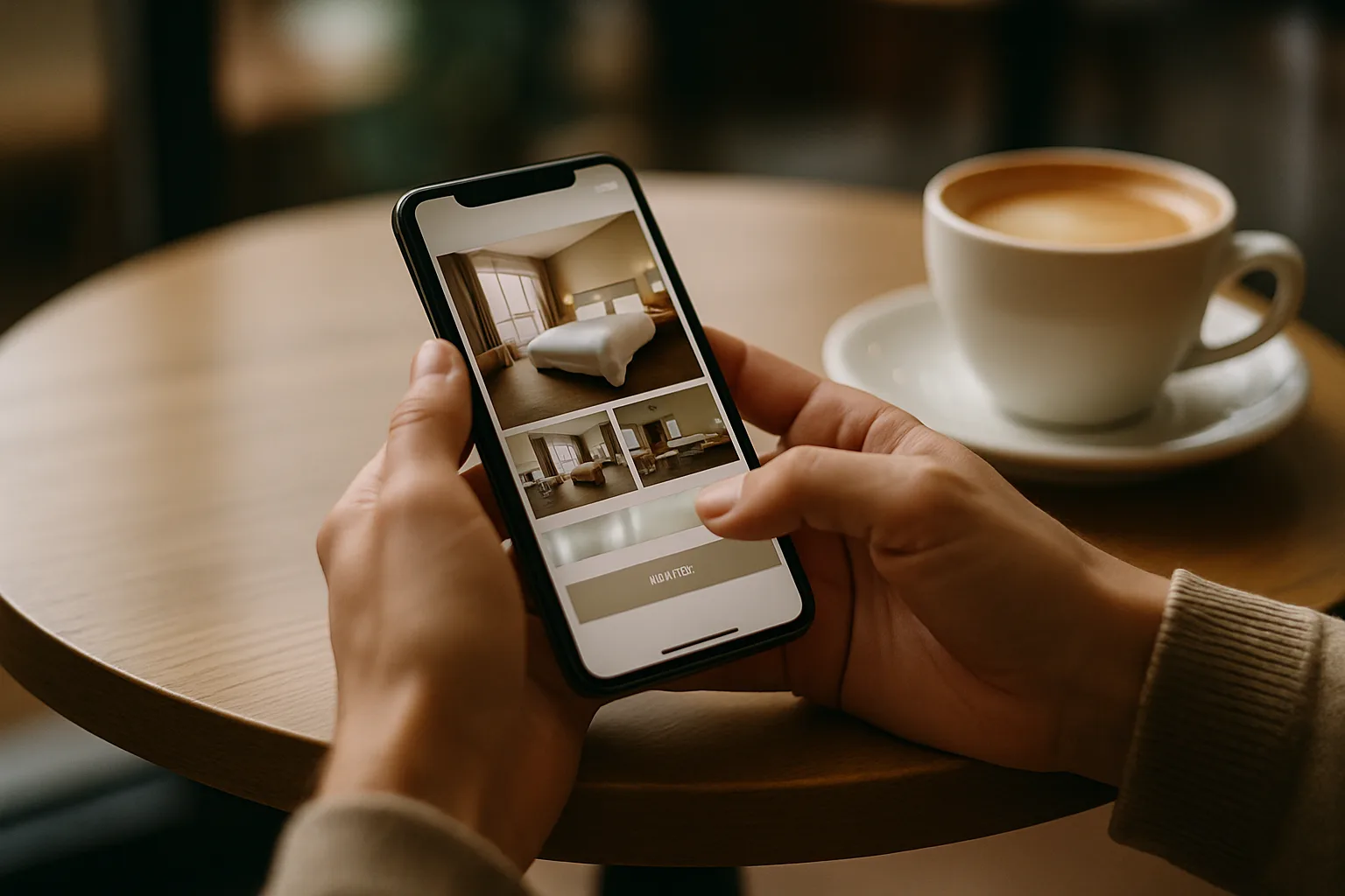 Gast bucht ein Hotelzimmer direkt über die mobile Website auf dem Smartphone