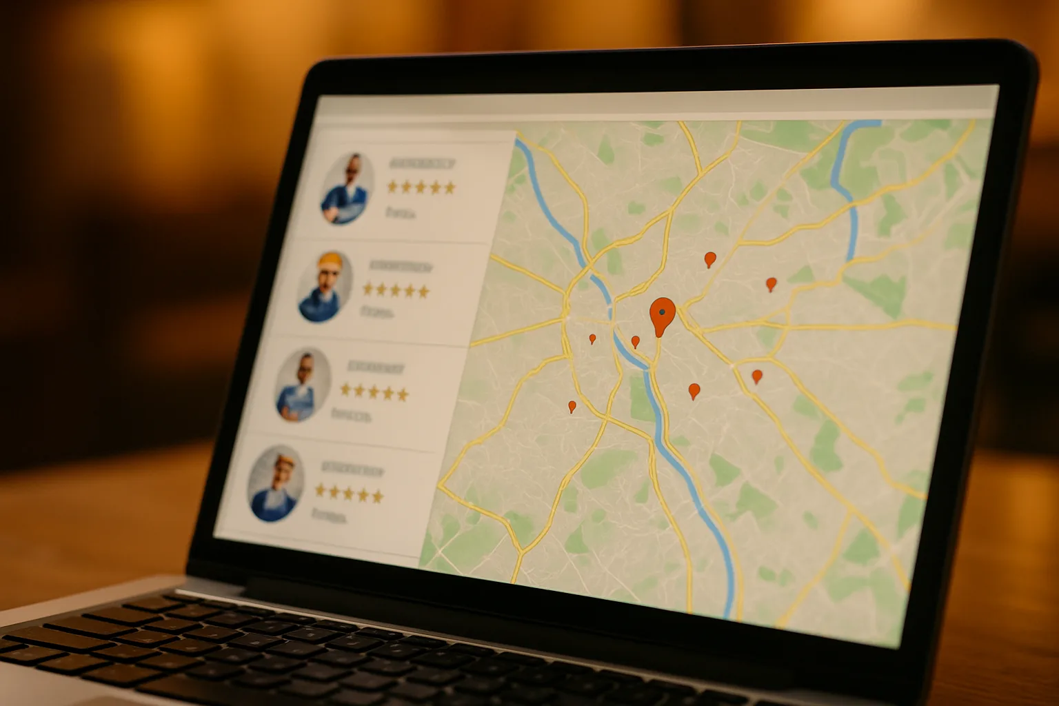 Risultati Google Maps per un artigiano locale con scheda e recensioni