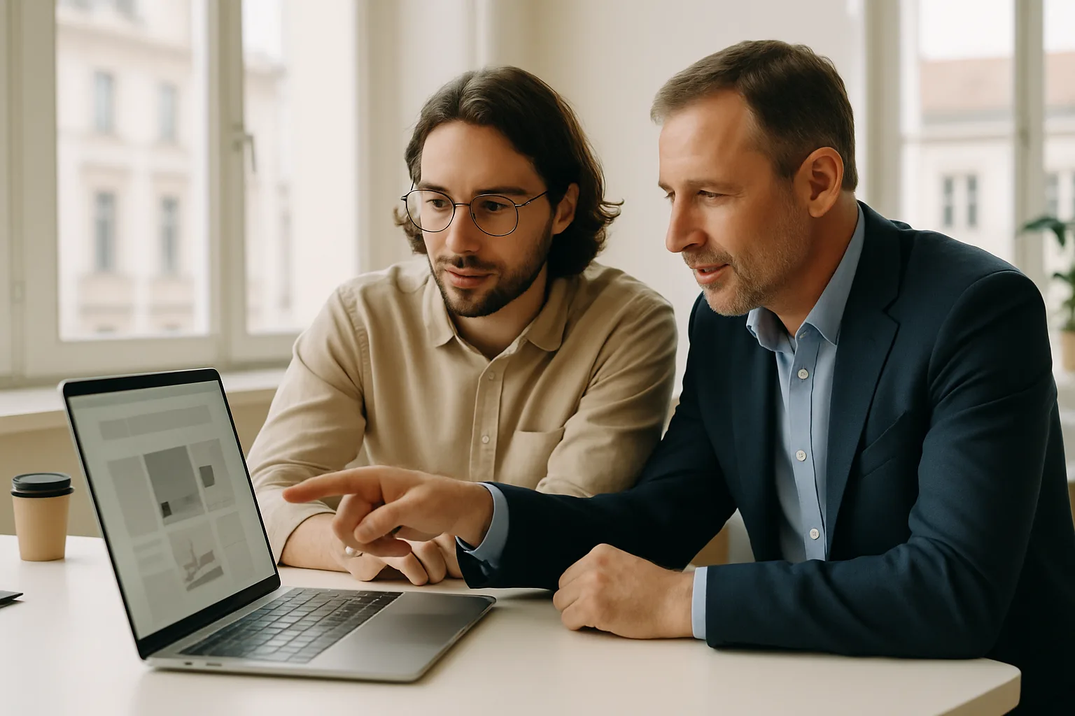 Collaboration entre un consultant web et un entrepreneur pour la création d'un site internet