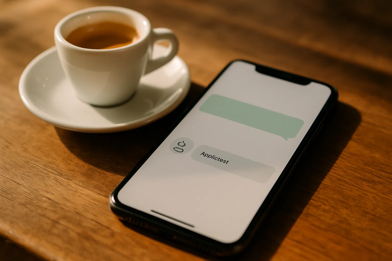 Conversazione di un chatbot aziendale su smartphone con risposta automatica agli orari di un negozio