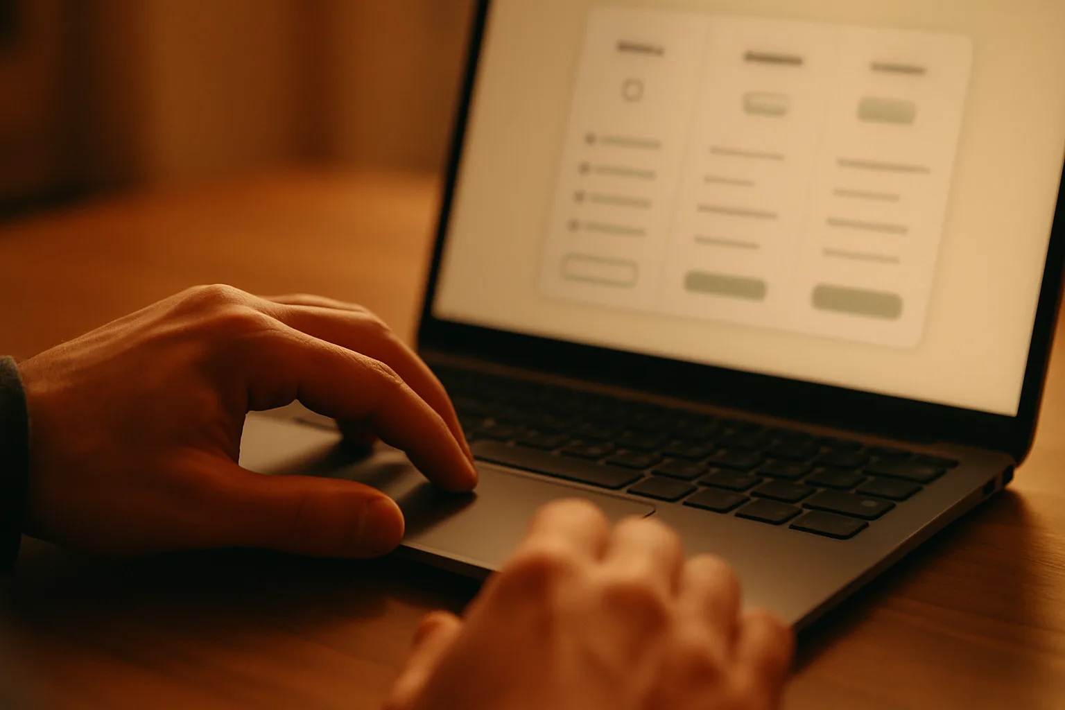 Business owner using an online website configurator to calculate a fixed price
