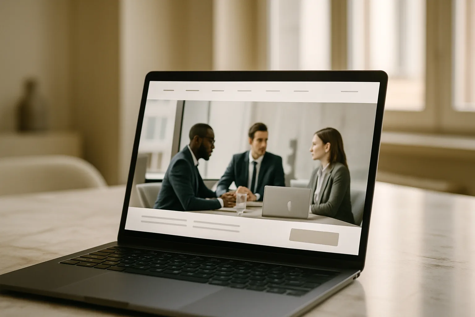 Clean professional business website displayed on a laptop — fast, mobile-friendly, and well-structured