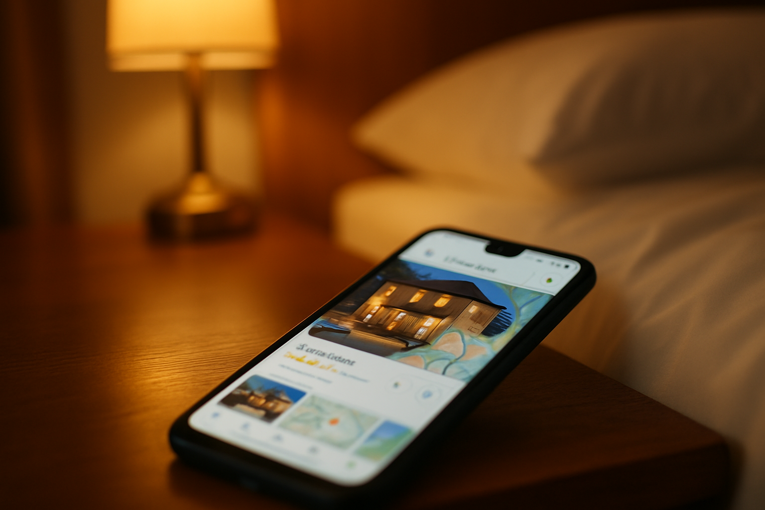 Google Maps search result for a small hotel displayed on a smartphone
